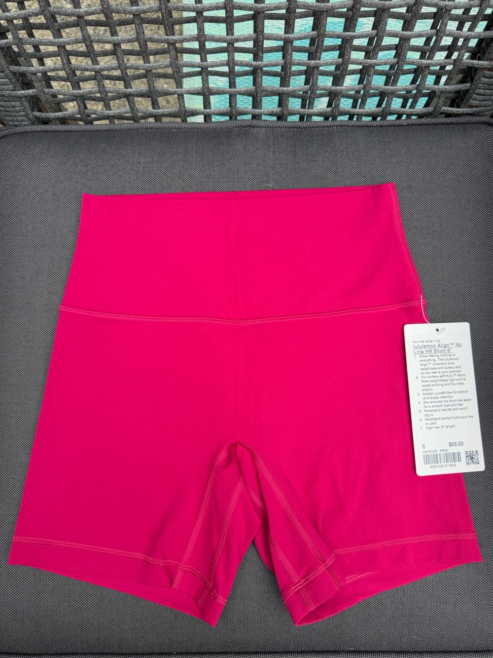 NWT lululemon Align No Line 6” Shorts in Berry Rumble, Red Pink Colour